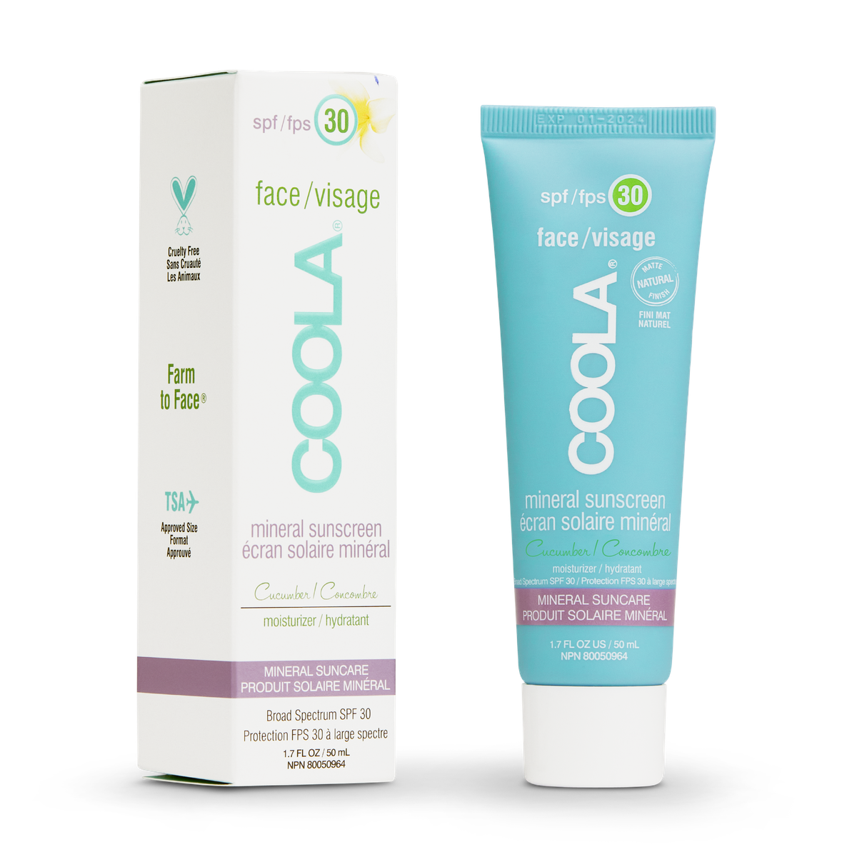 Coola Mineral Face SPF 30 Matte Cucumber